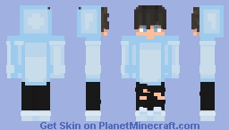 Light Blue Hoodie with Black ripped jeans Minecraft Skin