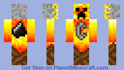 INSANE Creeper Fire Skin with Flint and Steel! Minecraft Skin