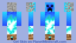 INSANE Creeper Soul-Fire Skin (with Blue Colour Merge)! Minecraft Skin