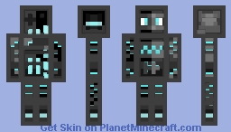 Neon LightBlue Robot Minecraft Skin