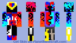 thunder blue/red fire Minecraft Skin