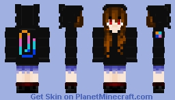 Black Hoodie Clippy Inzanitie Minecraft Skin