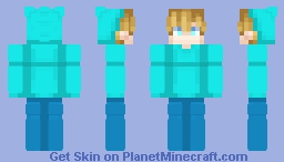 Mrkvaman but Cyan Kirby Minecraft Skin