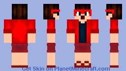 One of TheActualAqua's Minecraft skins but red Minecraft Skin