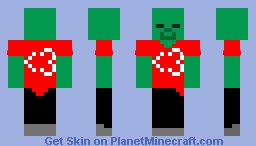 || ✅ xXzOMBiE24Xx In Red || Minecraft Java and Minecraft Bedrock (*164x164* skin format) {FREE DOWNLOAD} ✅ Minecraft Skin