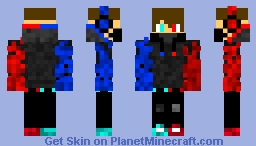 fire and water gamer Minecraft Skin