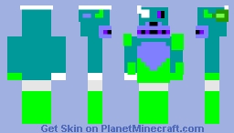 Old naltilus foxy the reverse of withered foxy Minecraft Skin