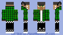 Green Plaid Jacket [164x164* skin format] {Steve Model} Minecraft Skin