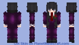 Purple Mafia Girl Minecraft Skin
