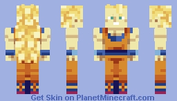 Super Saiyan 3 Goku Minecraft Skin