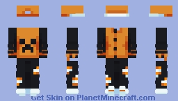 Orange & Black themed Minecraft Skin
