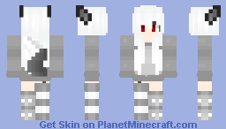 White Hair Wolf Girl Minecraft Skin