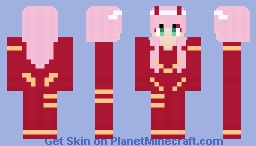 Zero Two - Traje Vermelho V1 - Darling the Franxx Minecraft Skin