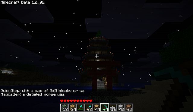 The temple at night