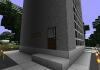 Base of the tower with the entrance and walking surrouding the base.