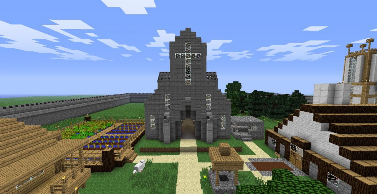 Spawn Village With Walls Minecraft Map