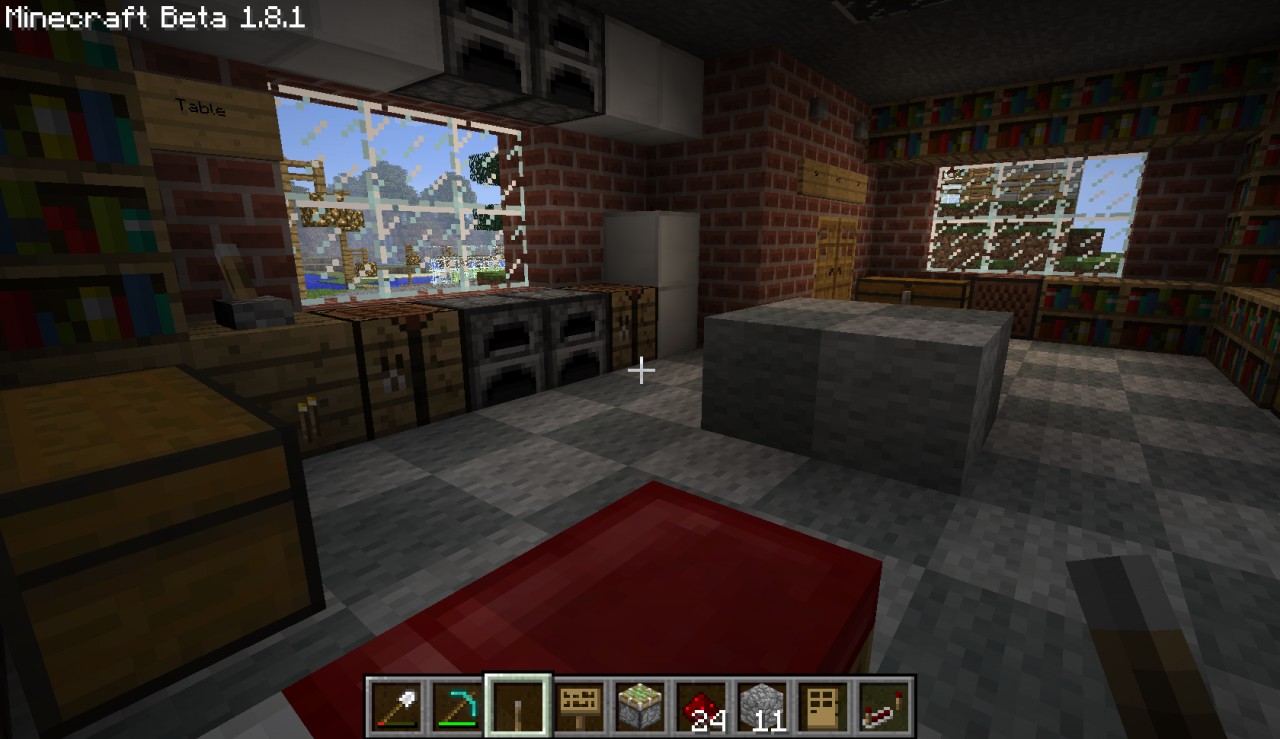 Brick Hause ( with mechanic light and table) Minecraft Map