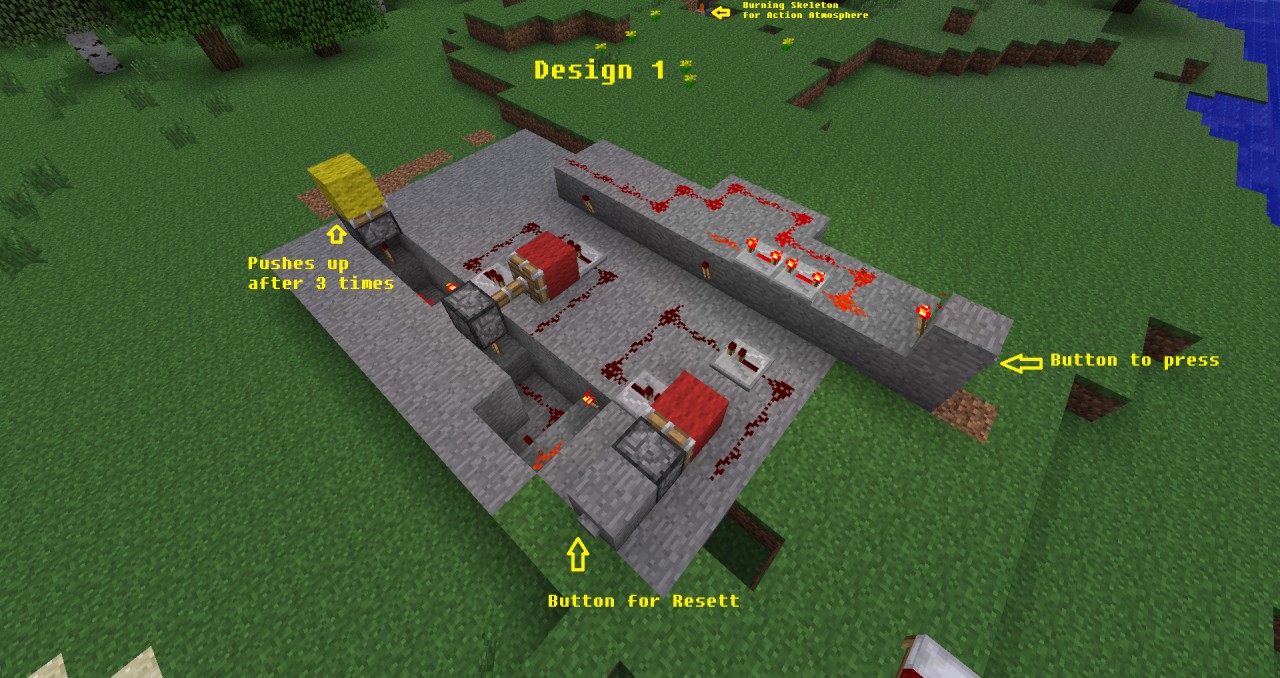 Analoge Redstone counter (acts after 3 times button power) Minecraft Map