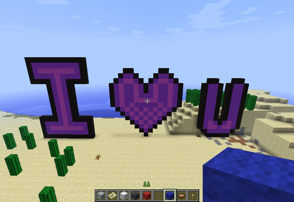 I (-> U sign Minecraft Map