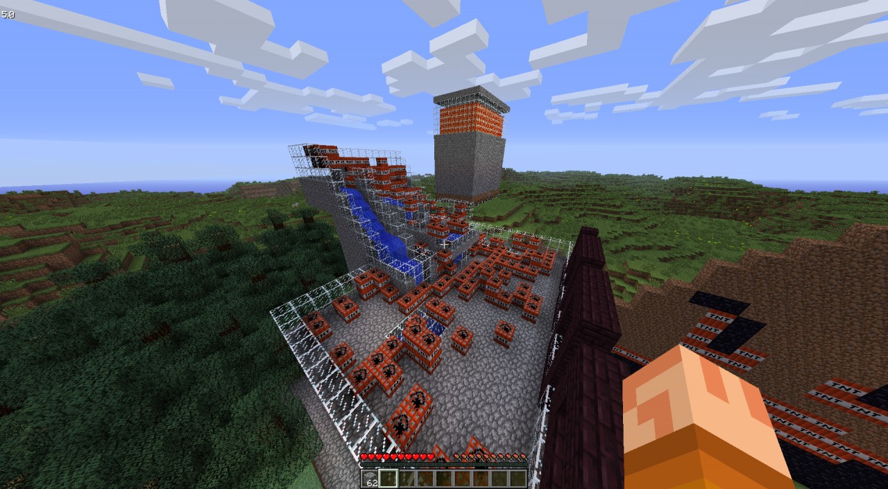 Pool House with 2 water slides Minecraft Map