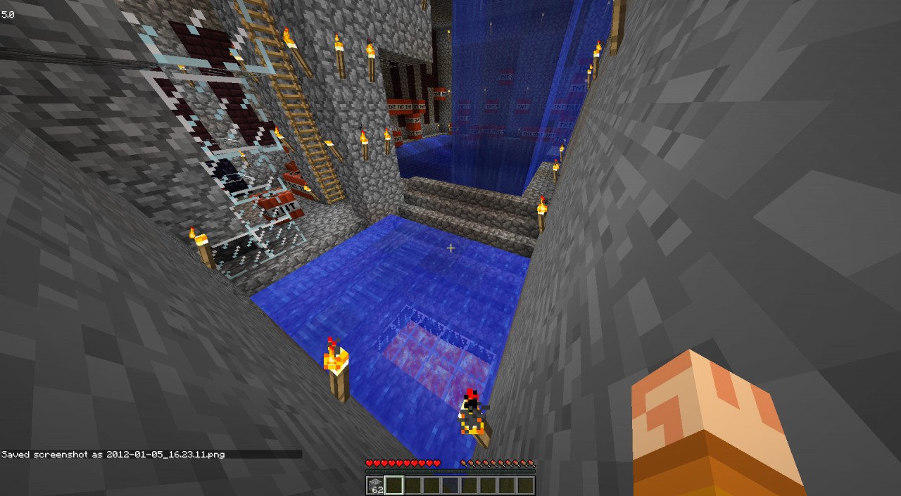 Pool House with 2 water slides Minecraft Map