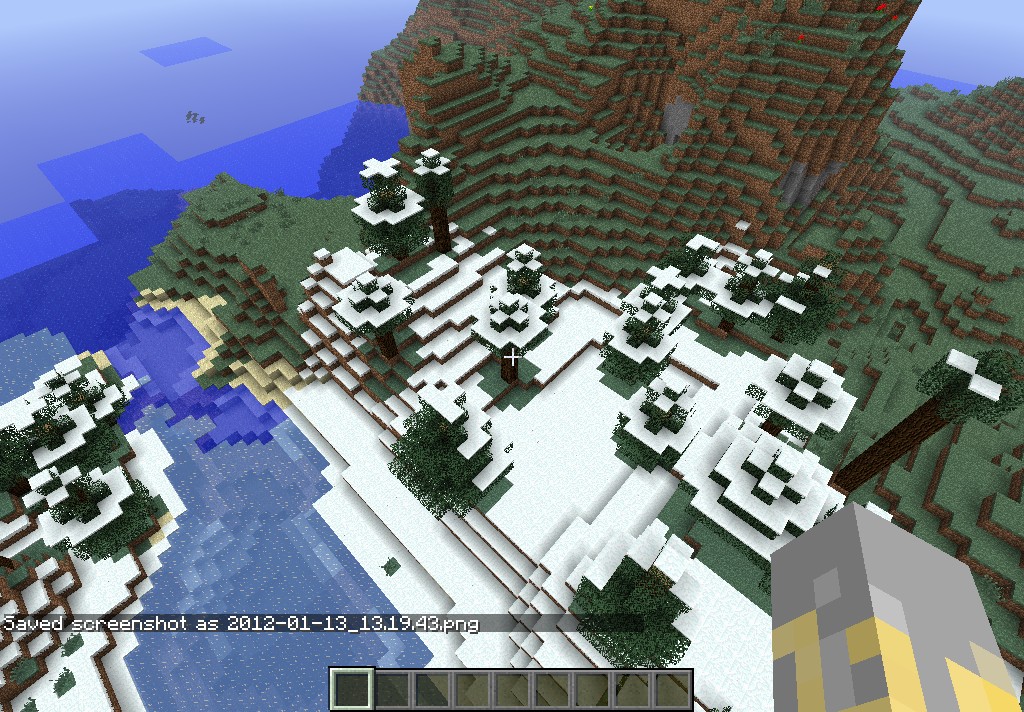 Seed where you spawn next to snow biome Minecraft Map