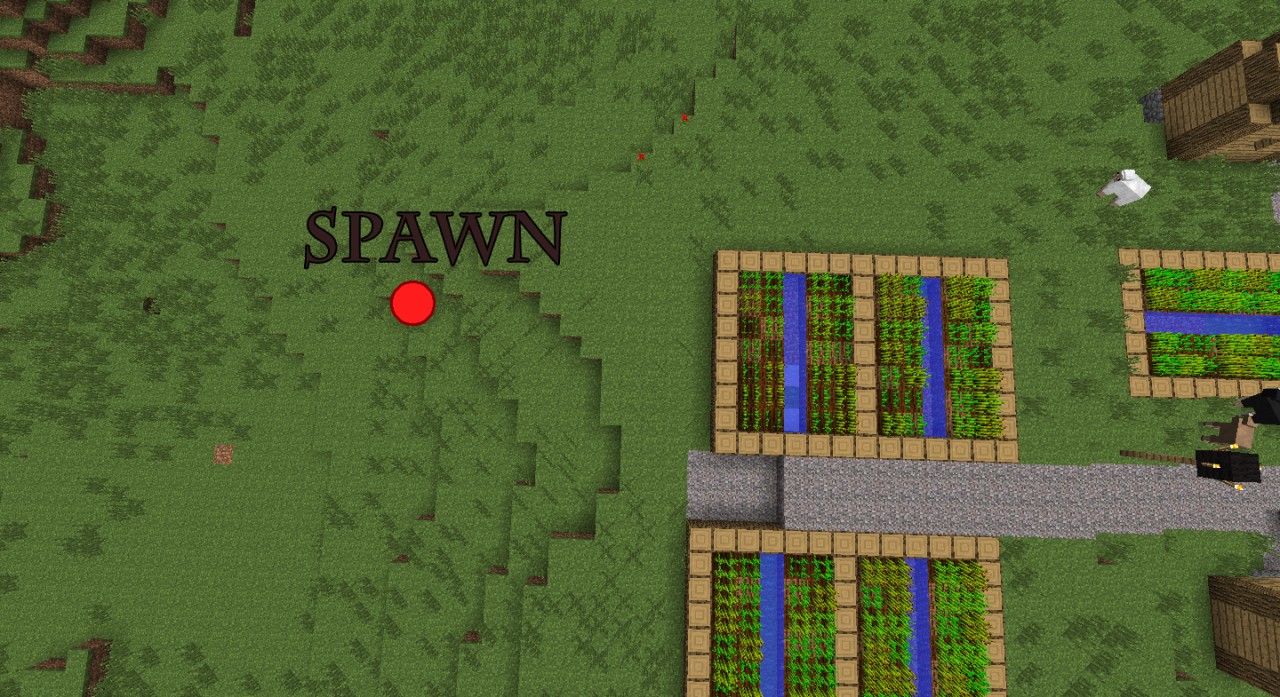 Minecraft NPC village 15 blocks from spawn!