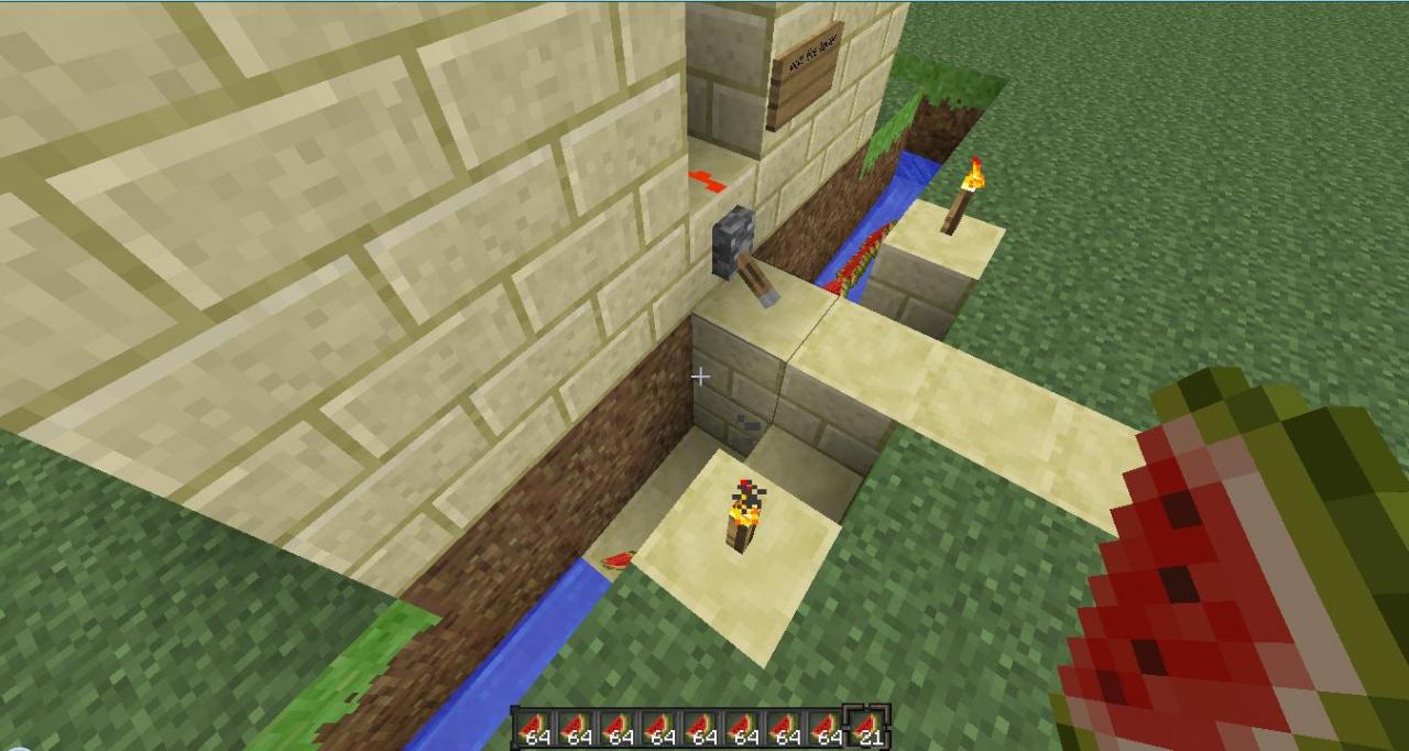 Automatic melonfarm with pistons and a secret gift for you Minecraft Map