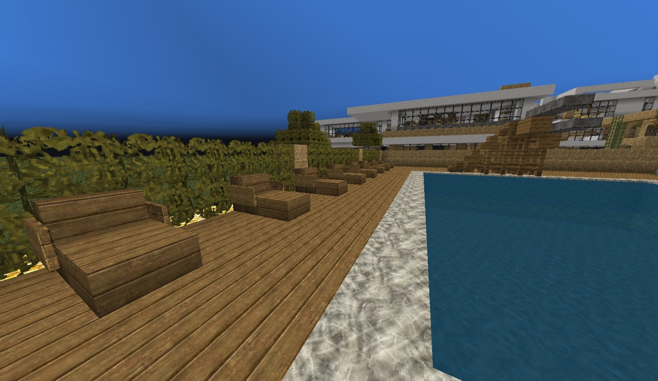 Neighborhood Pool and Bar Minecraft Map