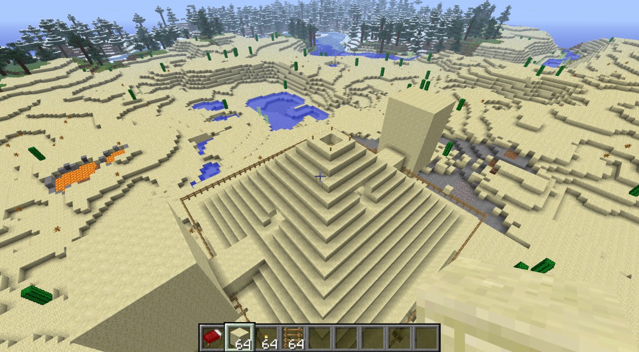 The outside of the pyramid