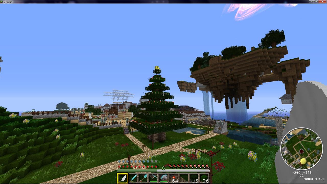 Christmas Tree with flashing torches Minecraft Map