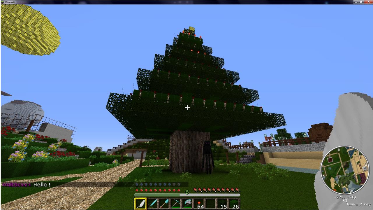 Christmas Tree with flashing torches Minecraft Map