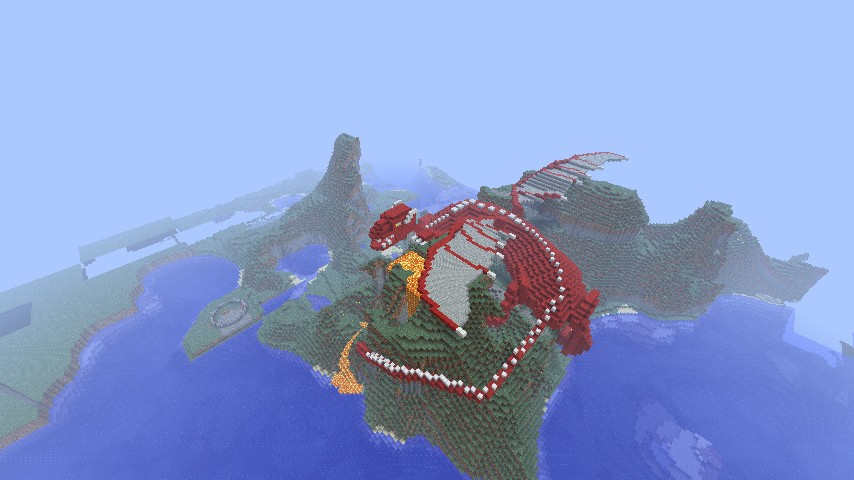 Red dragon w/ lair Minecraft Map