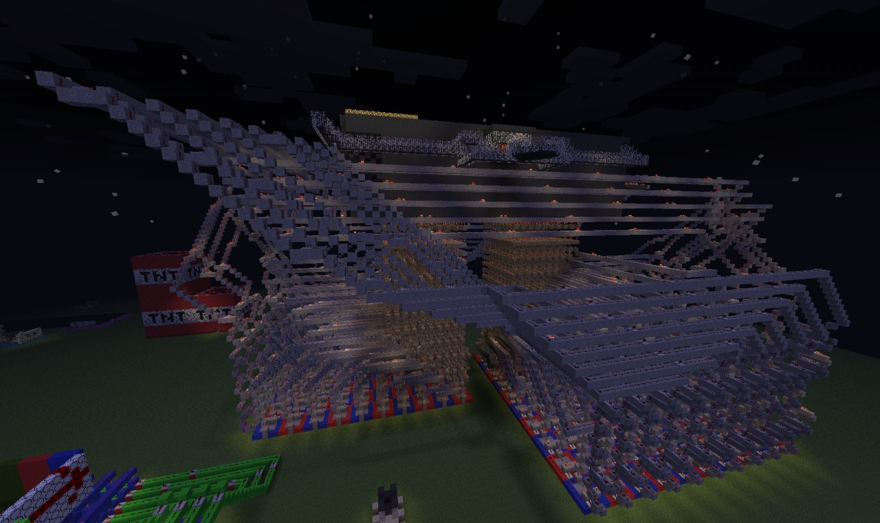 This is my first version of Battleship using much more redstone. It was so enormous that hitting any two switches too quickly caused the server to lag. That issue has been avoided in the release version.