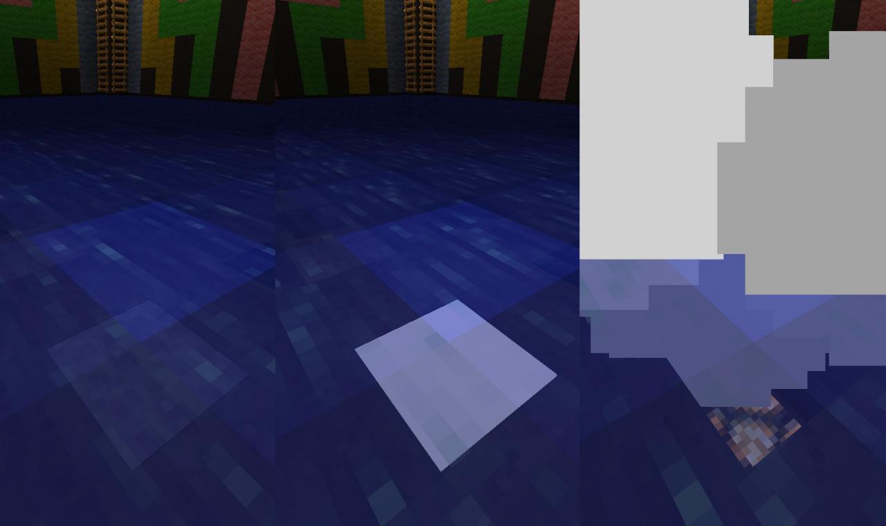 TNT placed (left); TNT hit (middle); TNT all blown up (right)