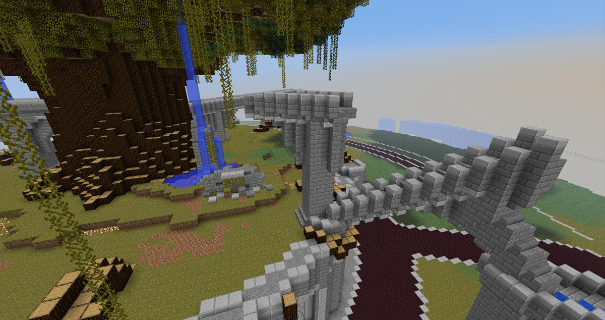 A collapsed aqueduct.