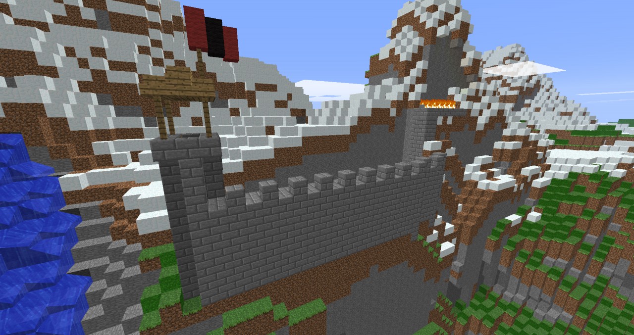 Huge Castle In Epic Mountain Minecraft Map