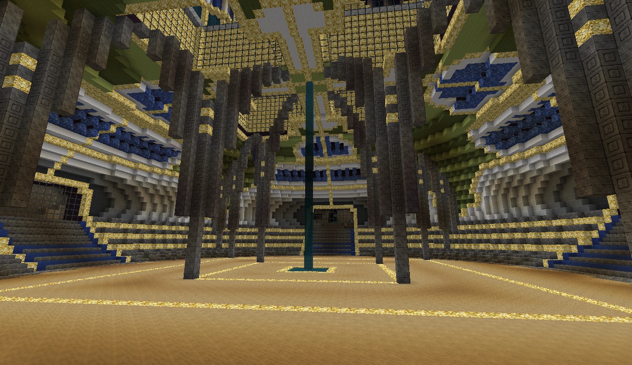 Underground arena at the base of the tower