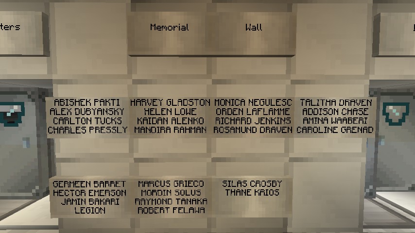 Memorial Wall (That's right every name!)