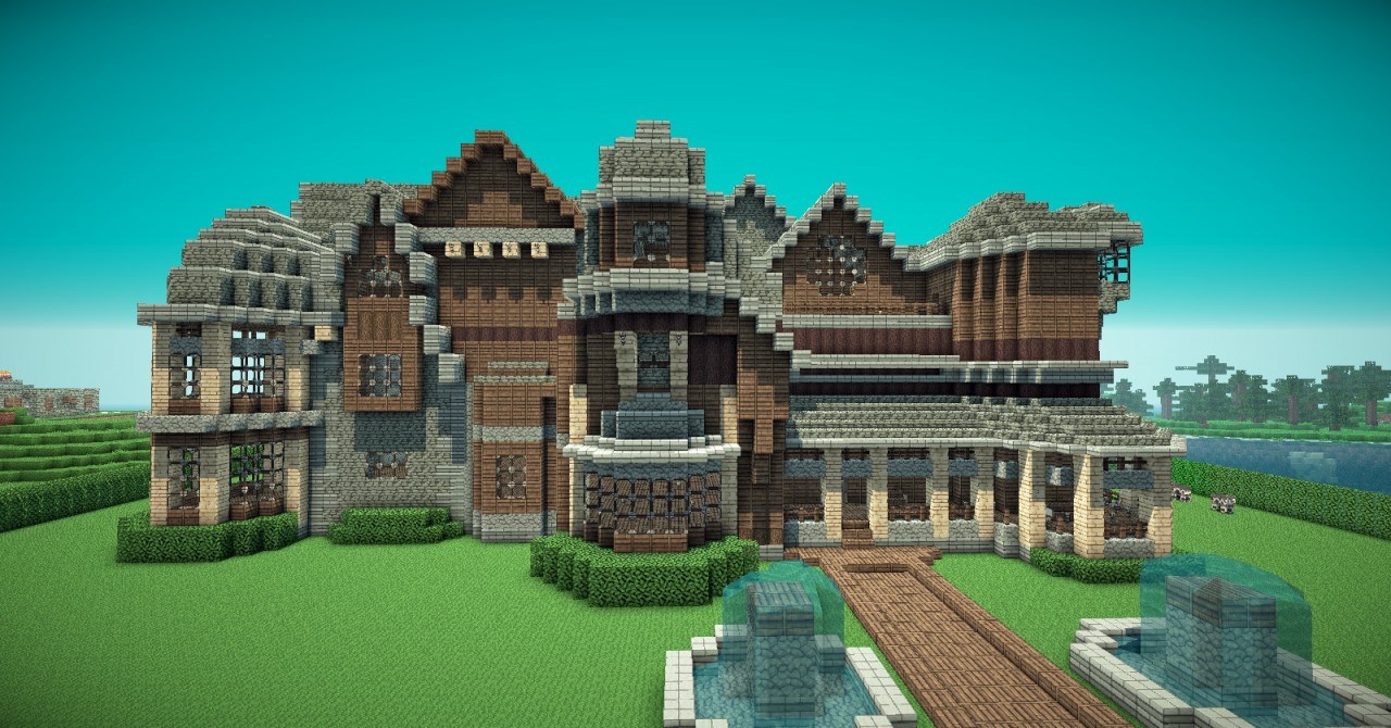 minecraft mansion blueprints