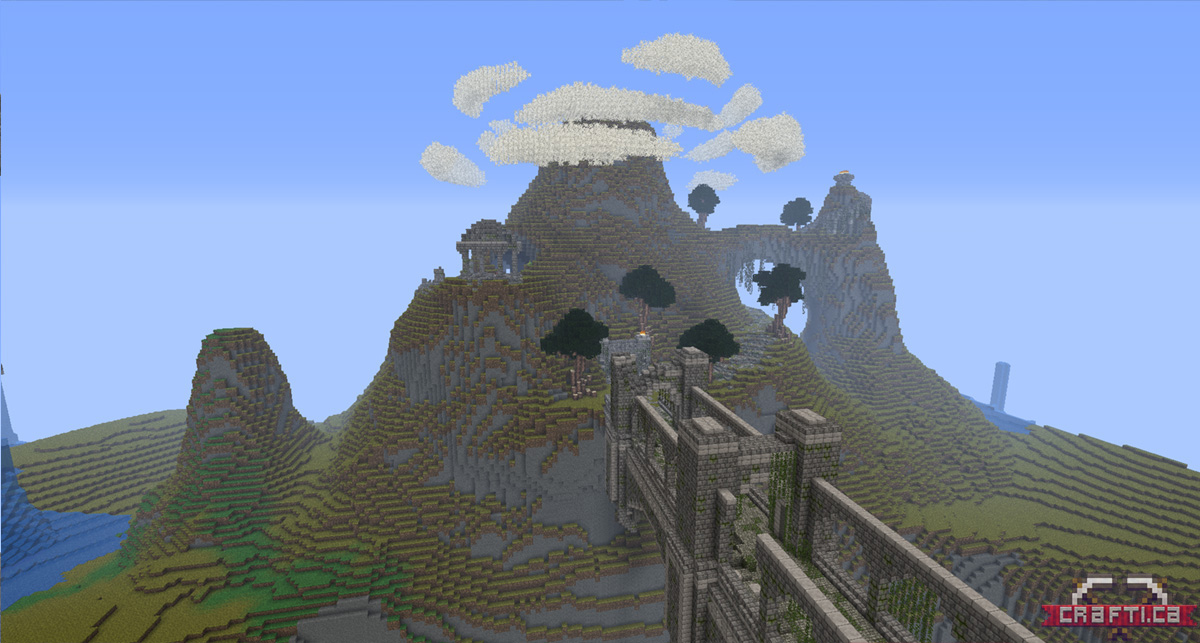 One of the islands around the rim is an old volcano...