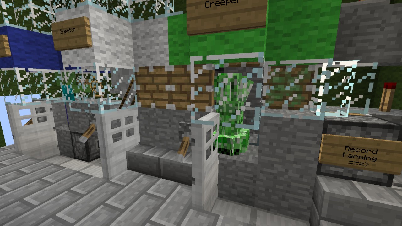 CreeperShaped Mob Grinder & Sorter Minecraft Map