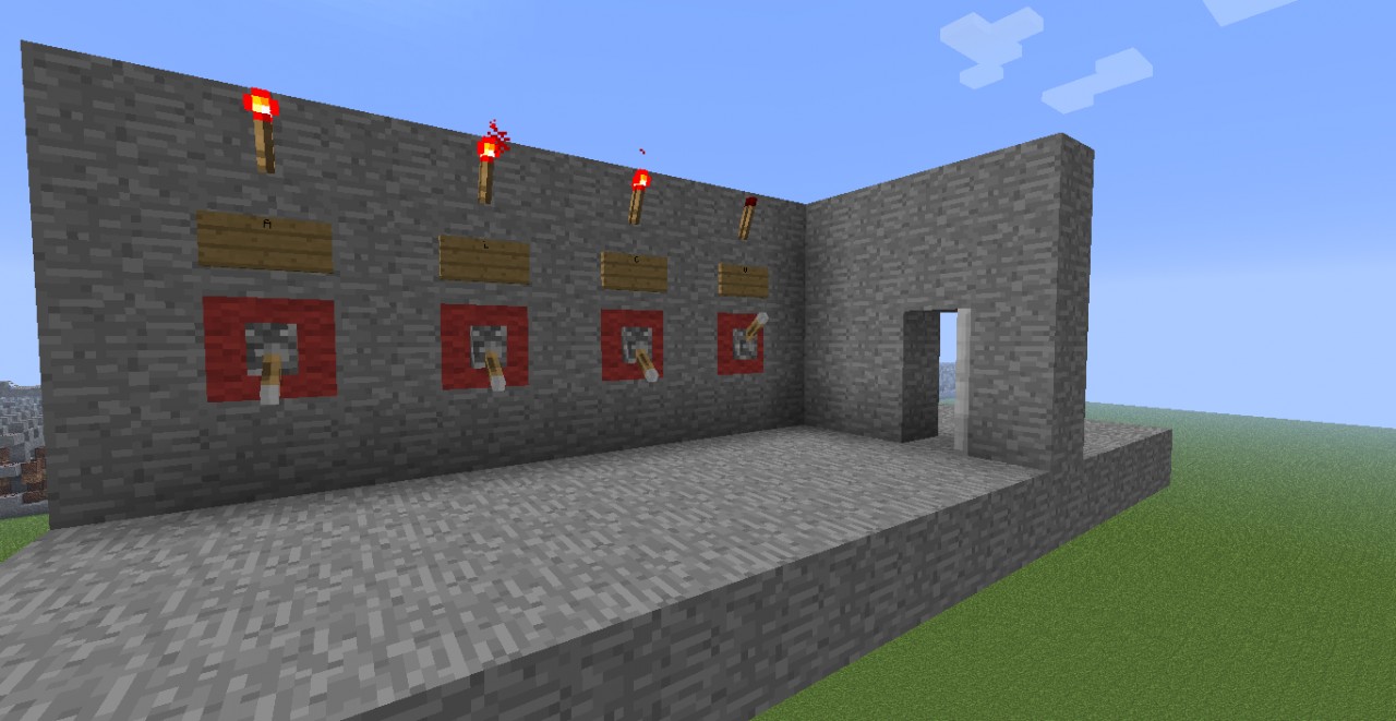 3(4)code redstone door lock First creation Minecraft Map