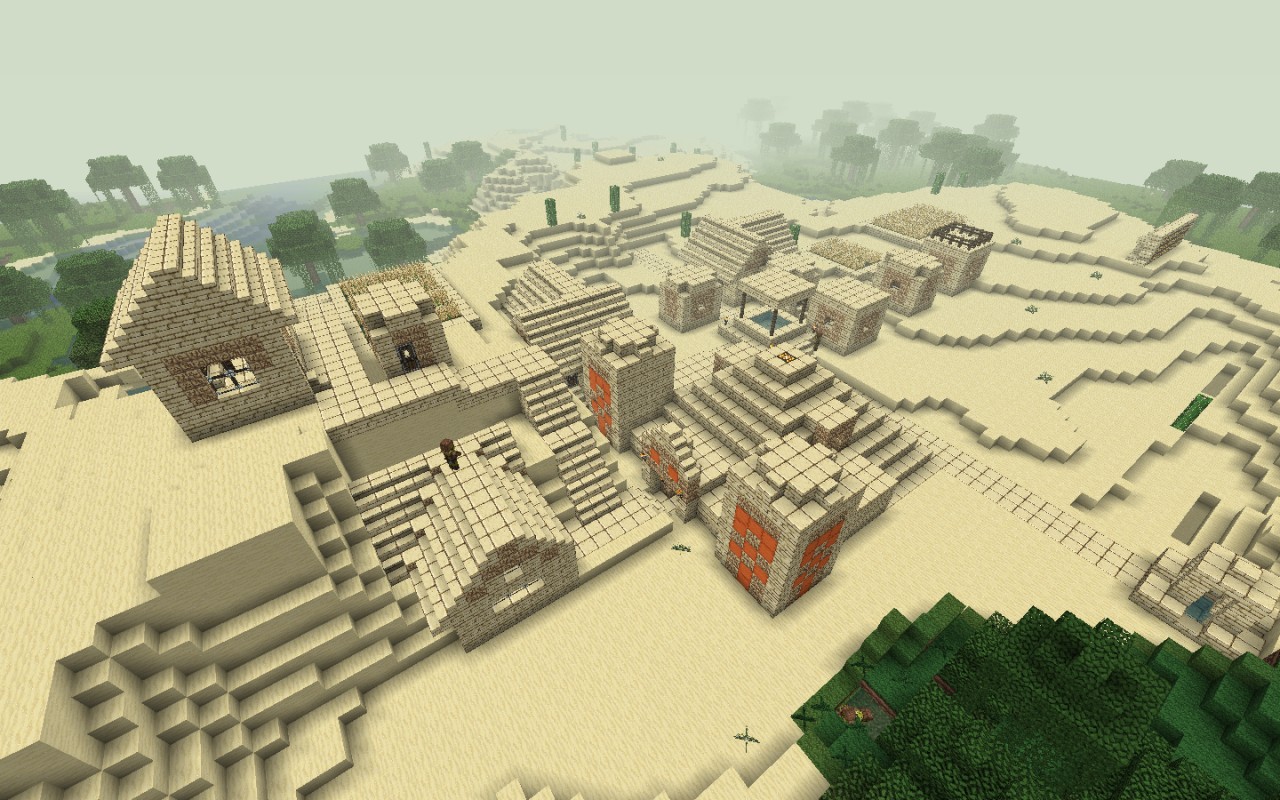 Sandstone Village and Temple (12w21b world) Minecraft Map