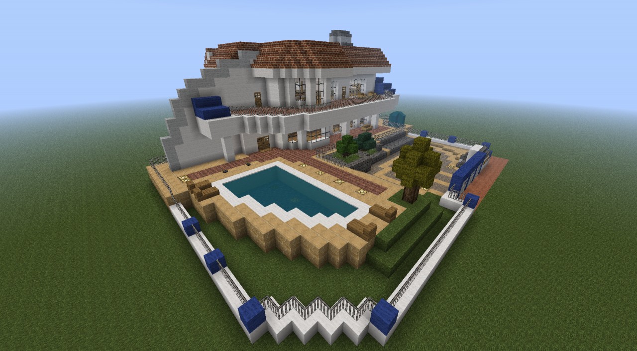 Modern Mansion With Piston Elevator Minecraft Map