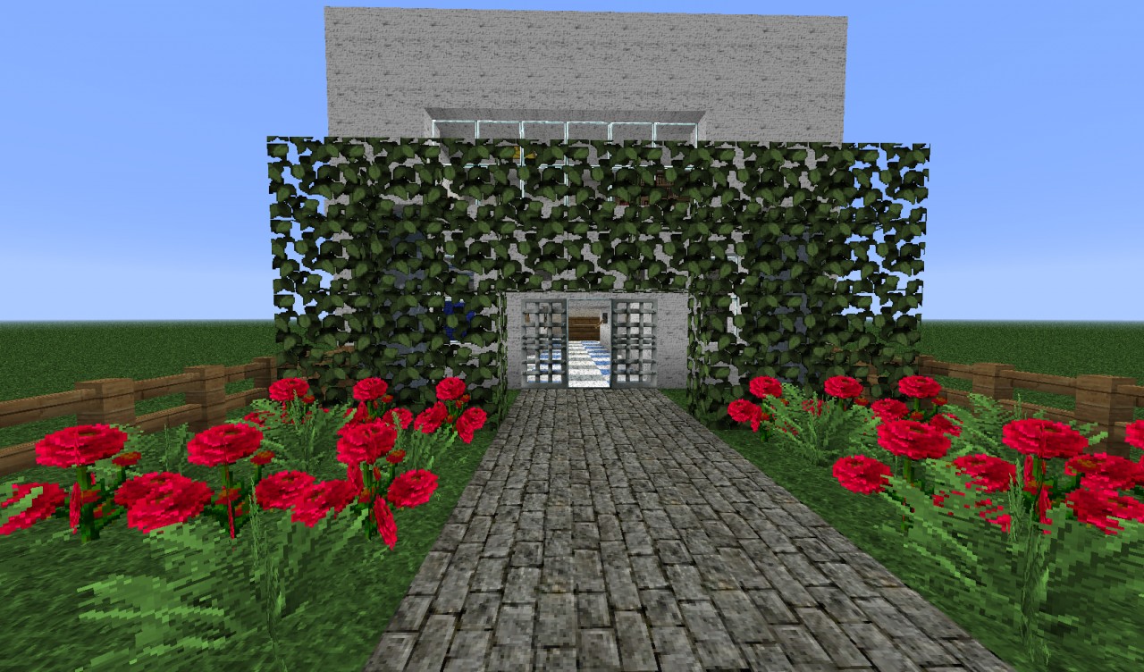 Modern house flat grass Minecraft Map