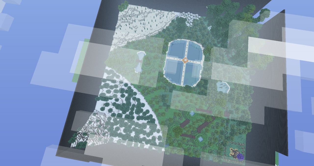 Birds eye view of the map