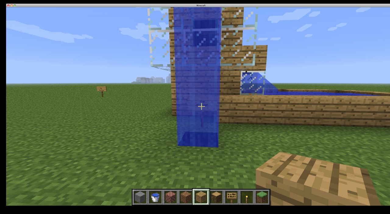 the pool + water slide + shower Minecraft Map