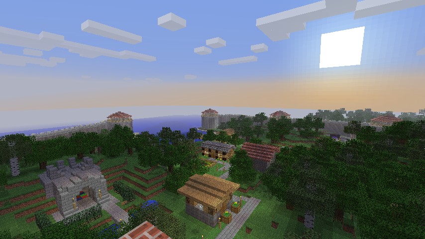 An overhead view of the spawn area