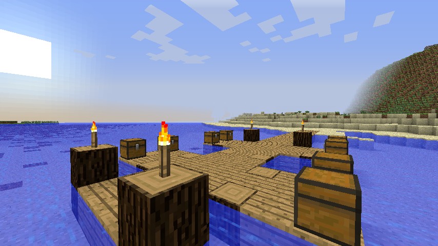 A small dock on the coastline